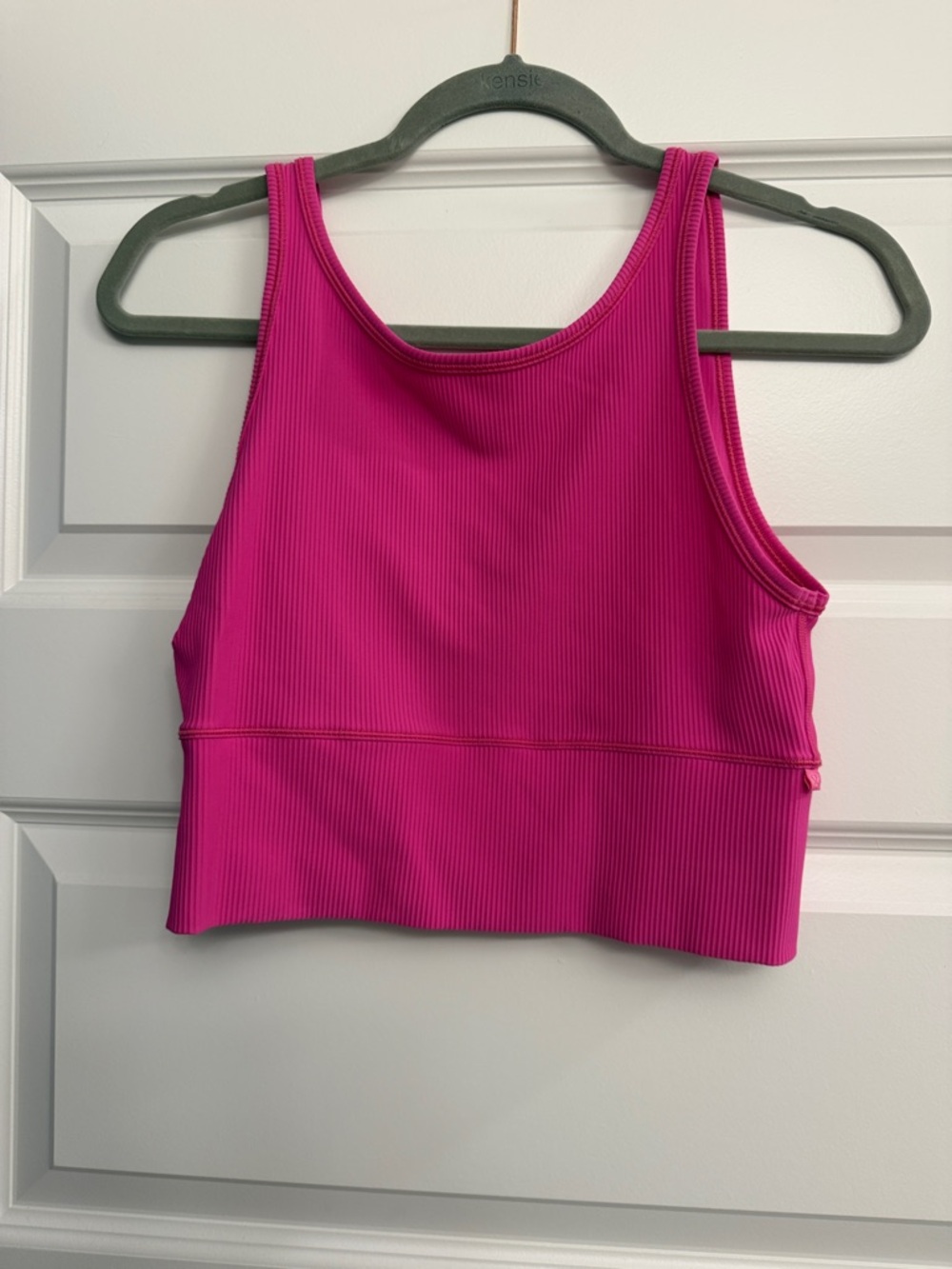 lululemon athletica Ribbed Cropped Tank Top in Bright Pink